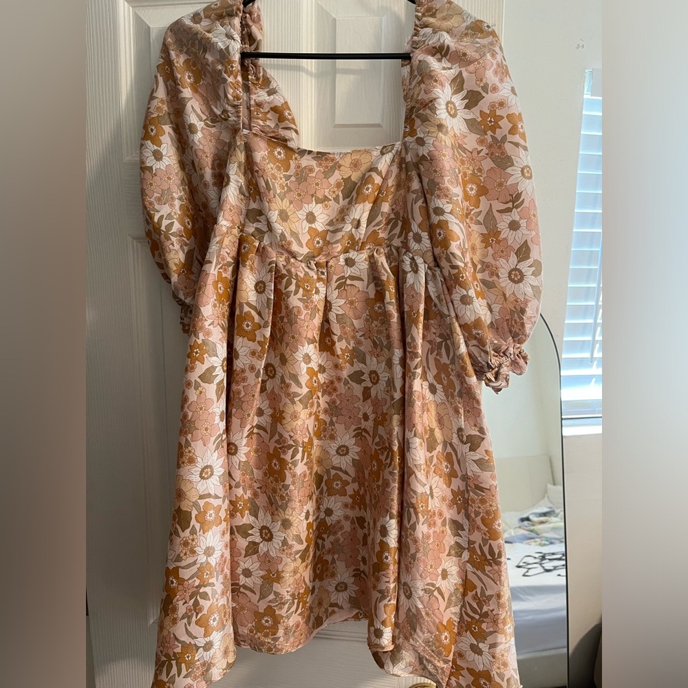 Floral Baby doll puff sleeve dress